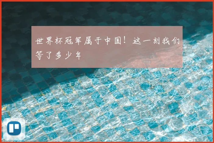 世界杯冠军属于中国！这一刻我们等了多少年
